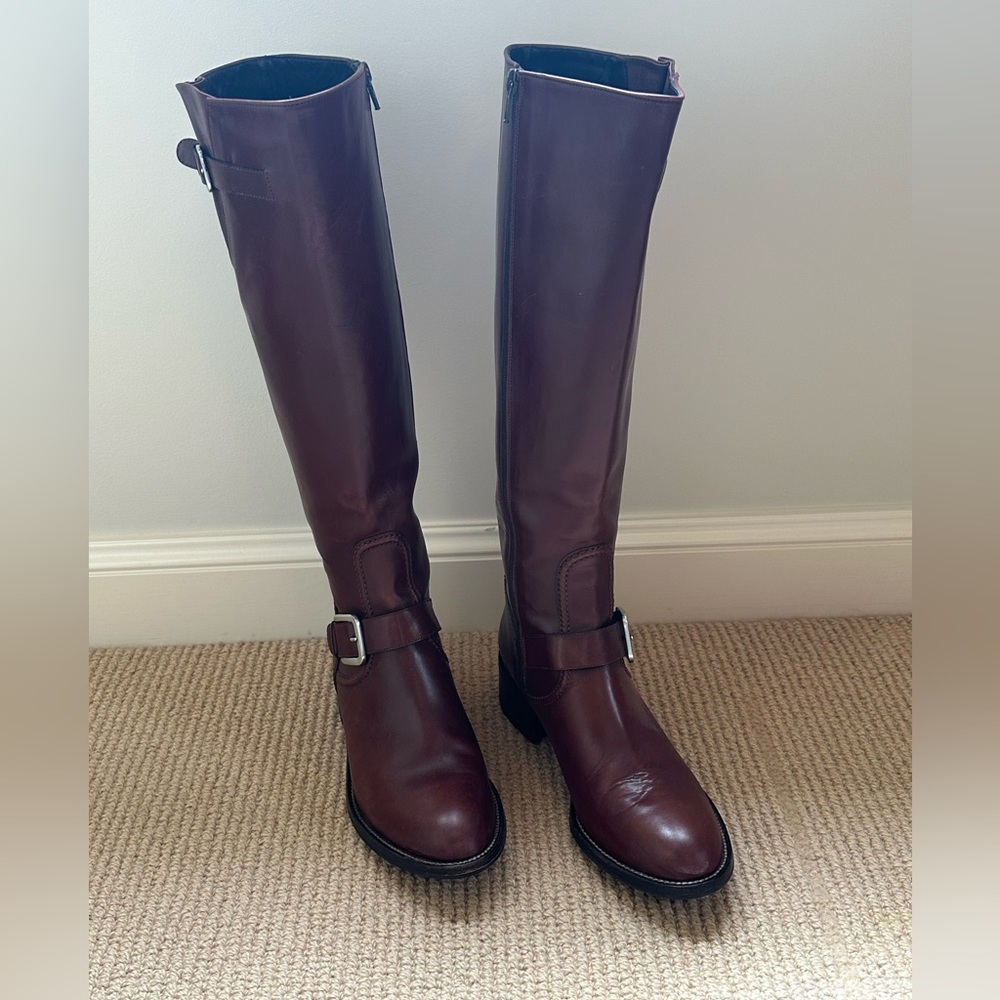 Cole Haan cognac riding boot.